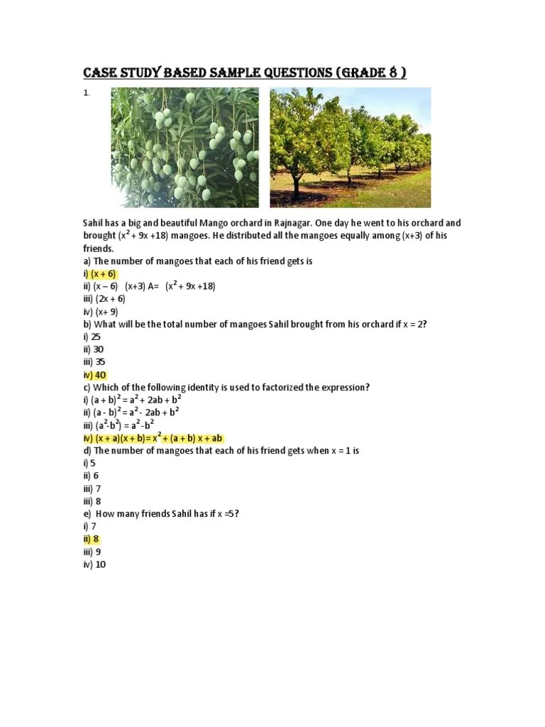 Case Study - Sample Questions | PDF