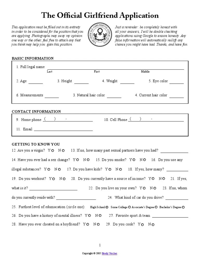 The Official Girlfriend Application
