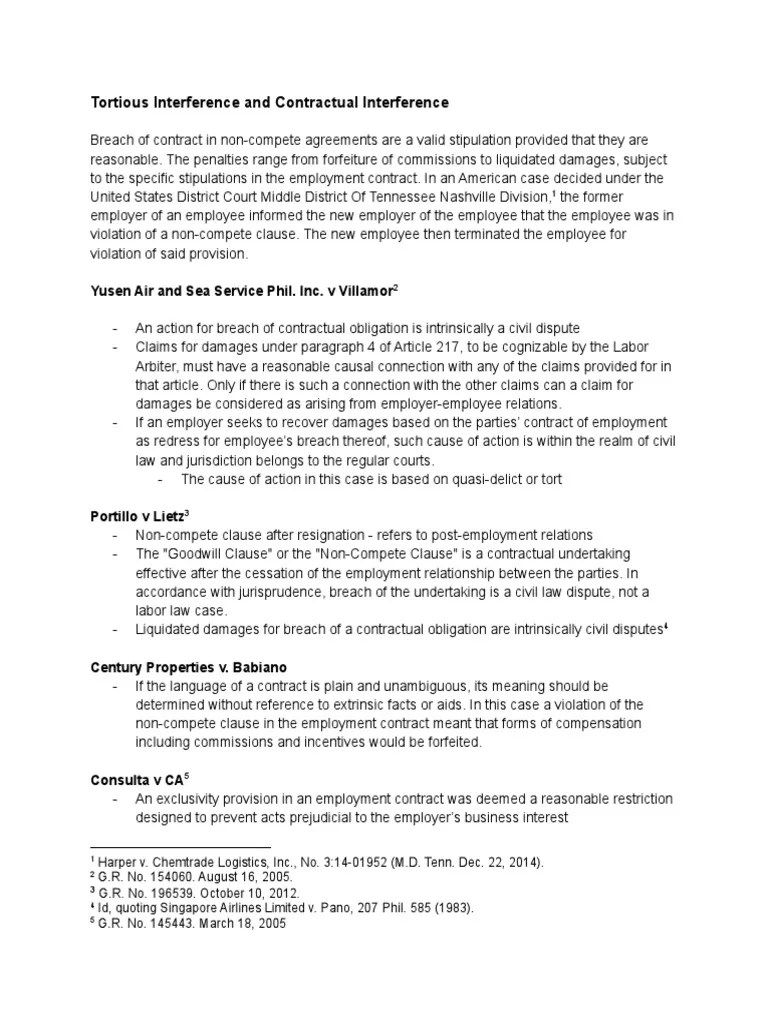 Tortious Interference and Contractual Interference Yusen Air and Sea