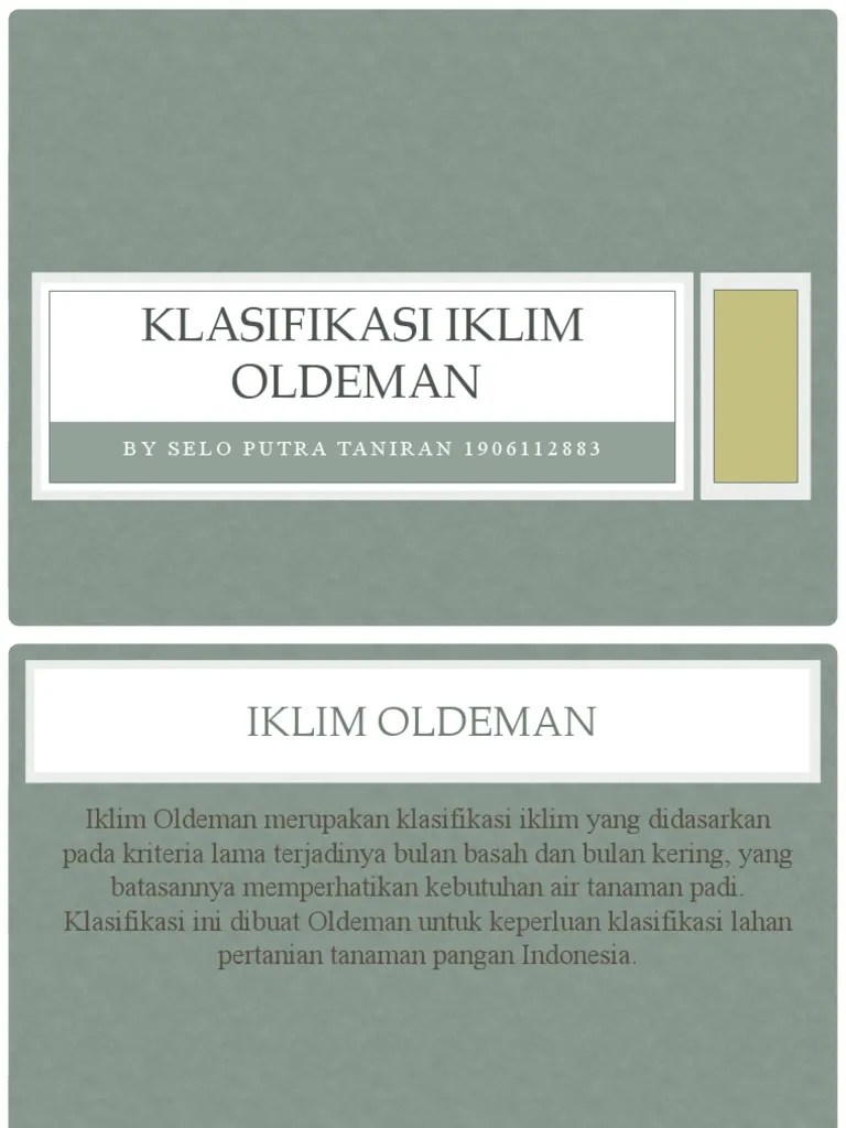 Klasifikasi Iklim Oldeman BY SELO | PDF