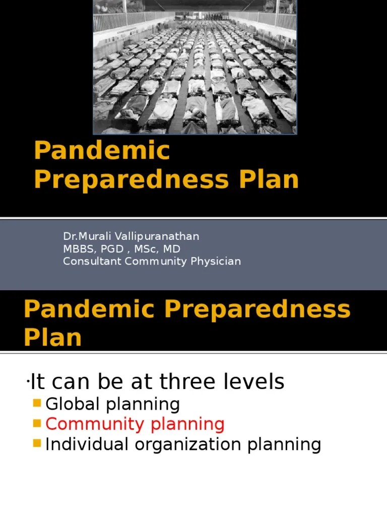 Pandemic Preparedness Plan PDF Influenza Pandemic Influenza A Virus Subtype H1 N1