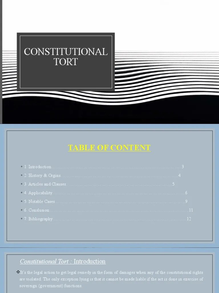 Constitutional Tort PDF Tort Sovereign Immunity