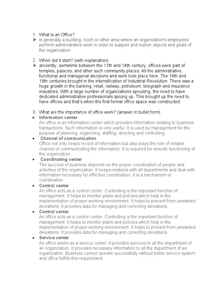 The Evolution and Functions of the Modern Office An Overview of