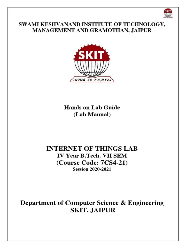 Final Lab Manual of IoT Lab PDF Area Computer File