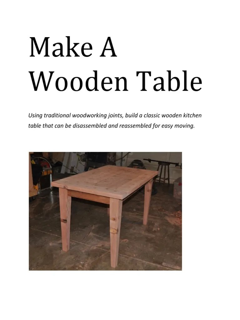 Photo Guide Make A Wooden Table PDF Woodworking Lumber