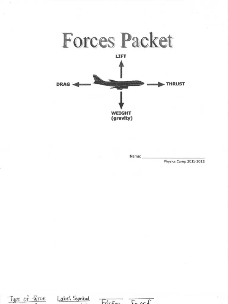 Free Body Diagram Worksheet KEY PDF