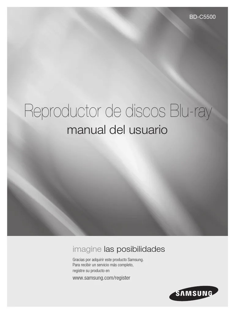 Manual BluRay Samsung BDC5500 PDF Blu Ray DVD