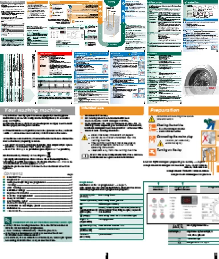 BOSCH Washing Machine Manual (54091011) PDF Washing Machine Laundry