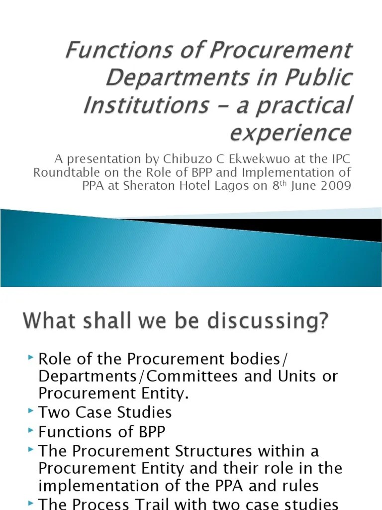 Functions of Procurement Committees in Public Institutions PDF
