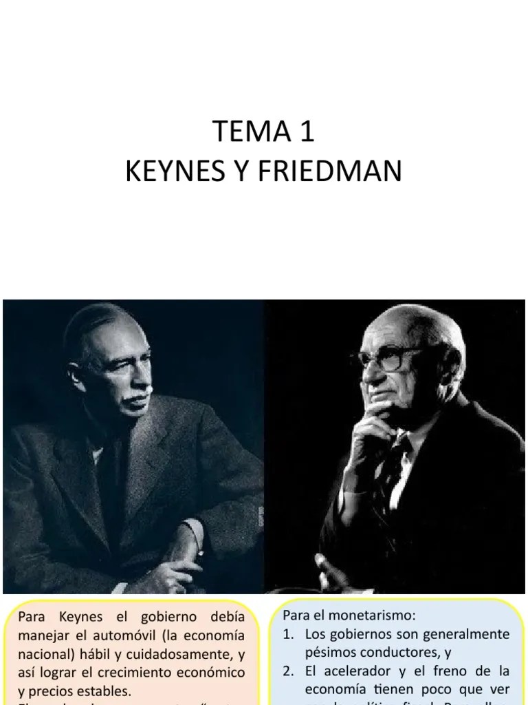 TEMA I FRIEDMAN Vs KEYNES PDF Milton Friedman Economía keynesiana