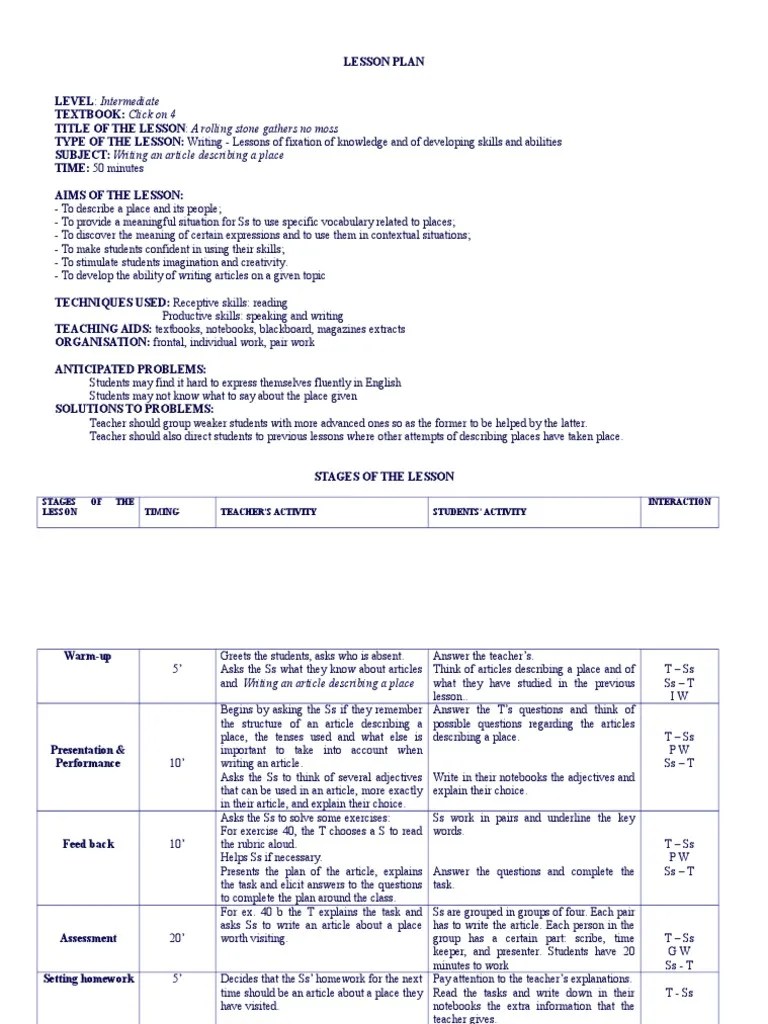 Writing An Article Describing A Place PDF Teaching Cognition