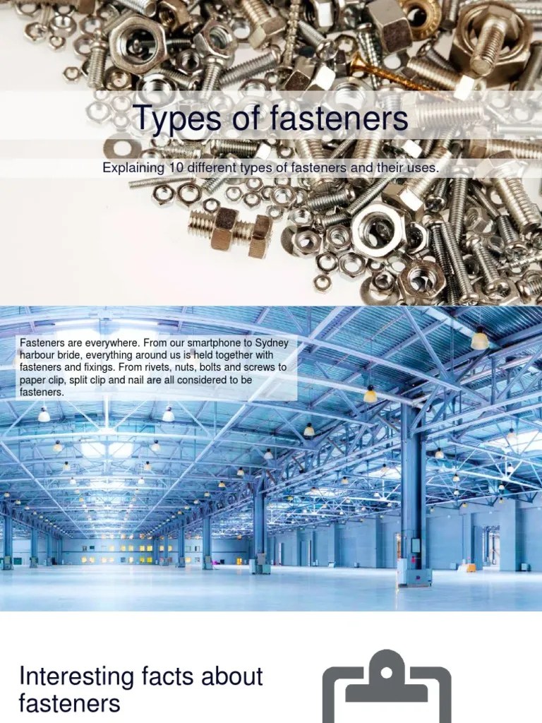 Explaining 10 Different Types of Fasteners and Their Uses PDF Screw