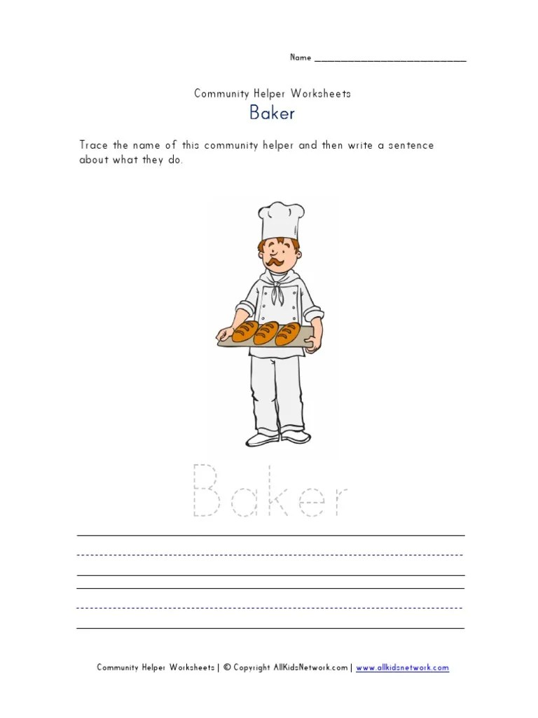 Baker Sentence Worksheet PDF