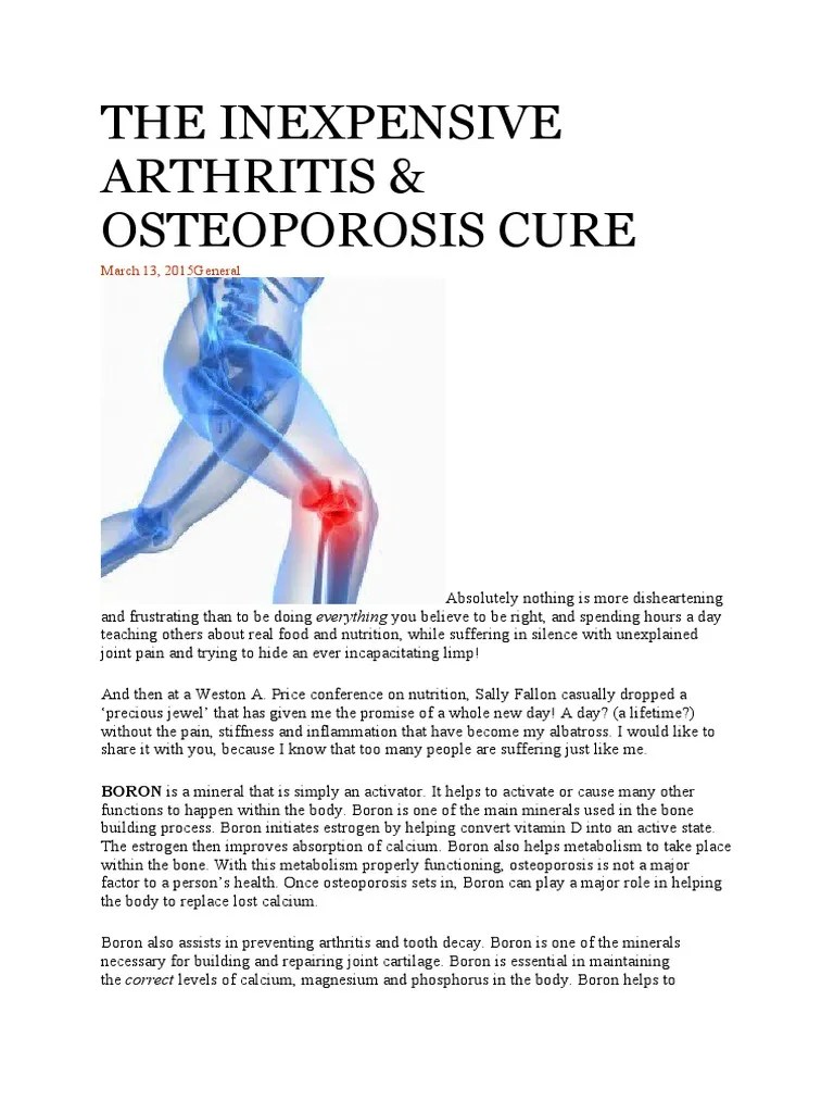 Arthritis Boron PDF Osteoporosis Magnesium