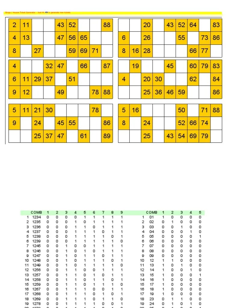 Bingo_Ticket Games Of Chance Gambling Games