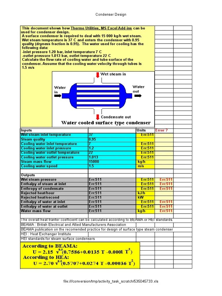 condenser design calculation excel esteenderencodeblogueestadisponivel