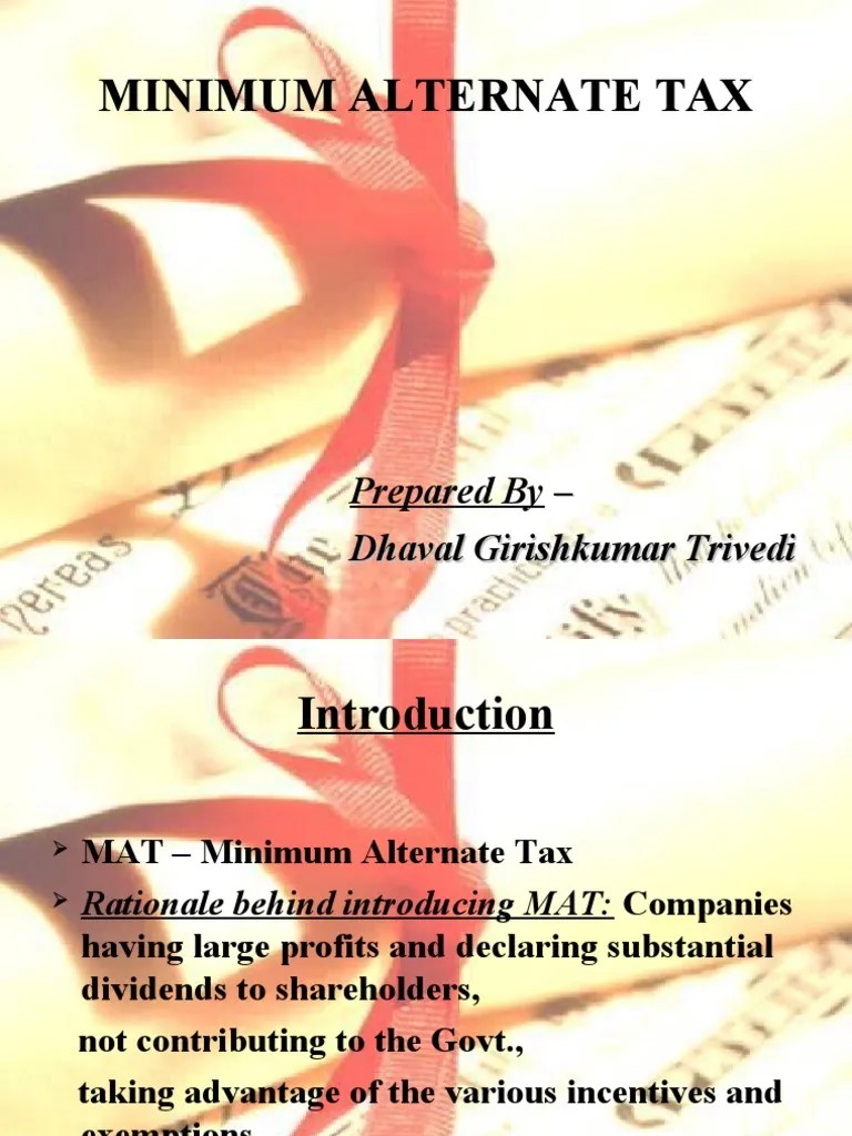 10 Minimum Alternate Tax Mat PDF Statement Deferred Tax