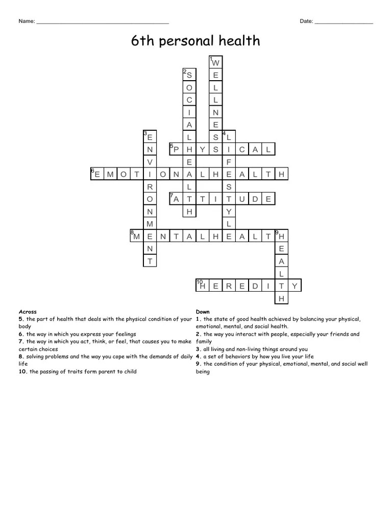 6th Personal Health Answer Key PDF Behavioural Sciences Clinical