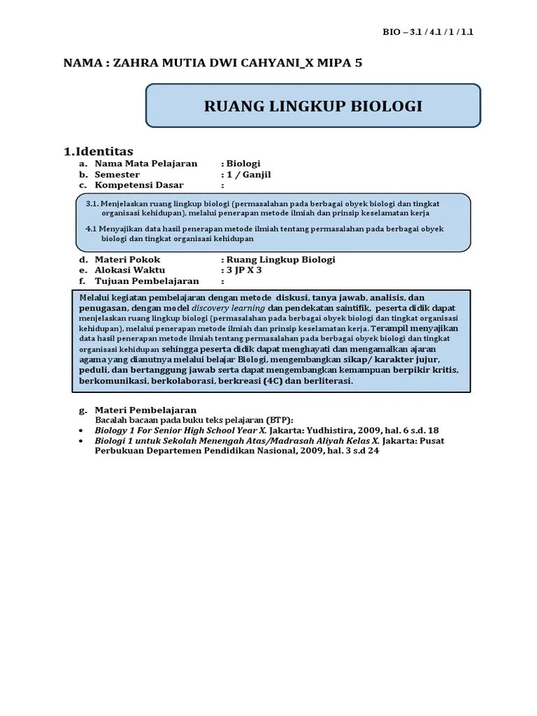 X-1 Ruang Lingkup Bio | PDF