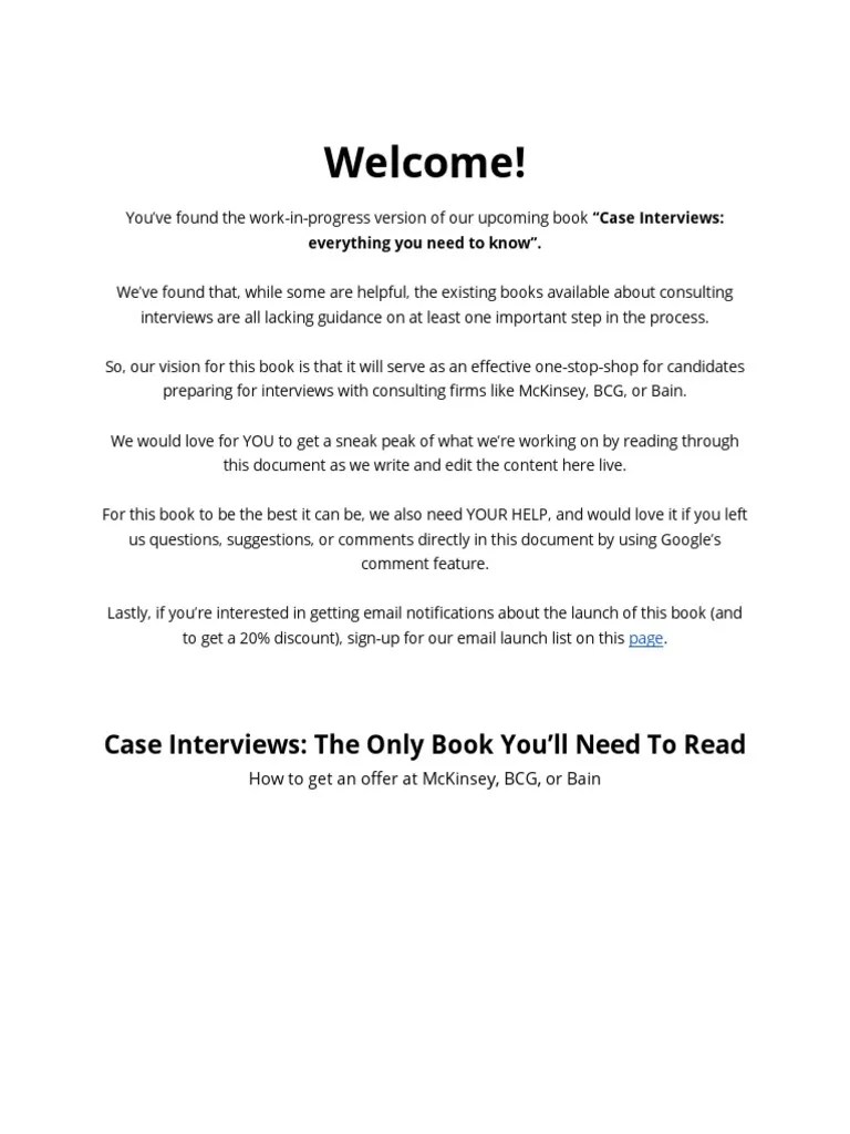 (Draft) IGAO Case Interview Book PDF Résumé Consultant