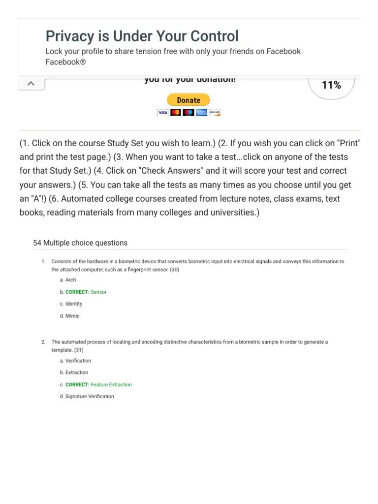 Test Chapter 2 Biometric Traits and Modalities Quizlet PDF
