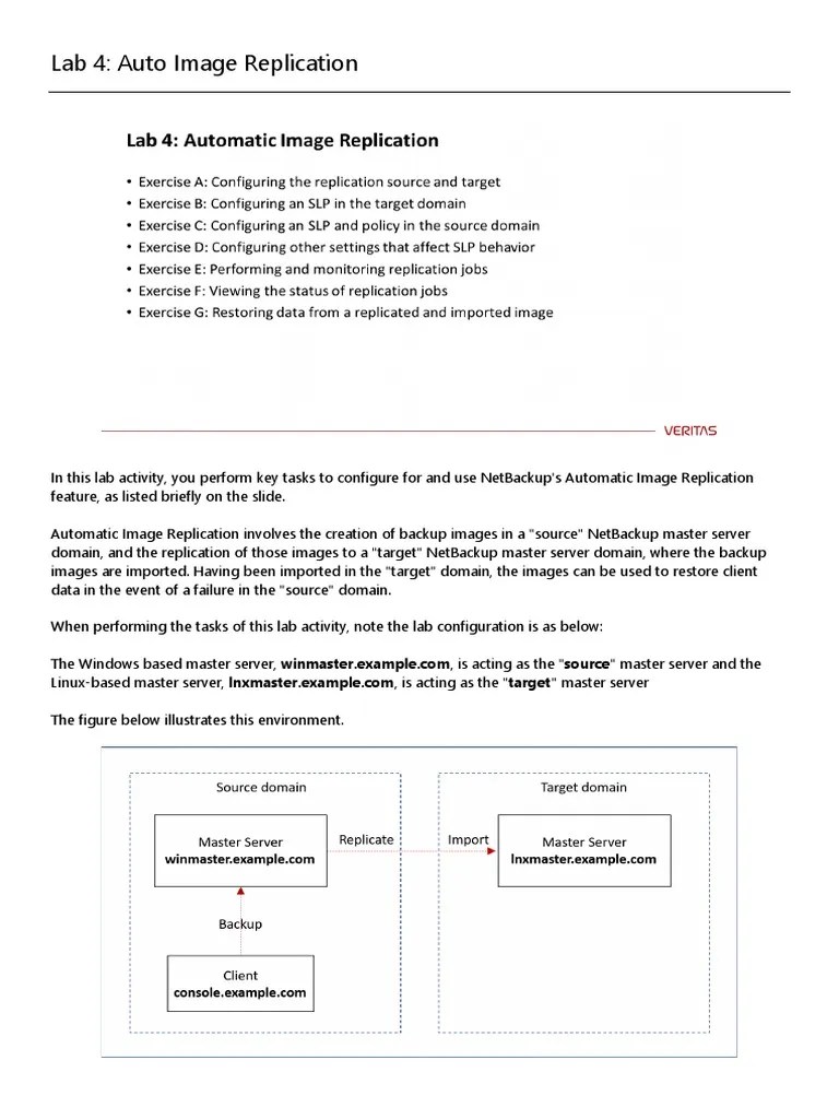 v04 NBU82AA Lab 4 Auto Image Replication Windows PDF Backup