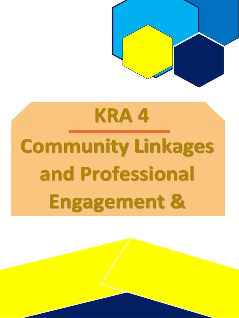 Kra 4 Community Linkages and Professional Engagement & Personal Growth