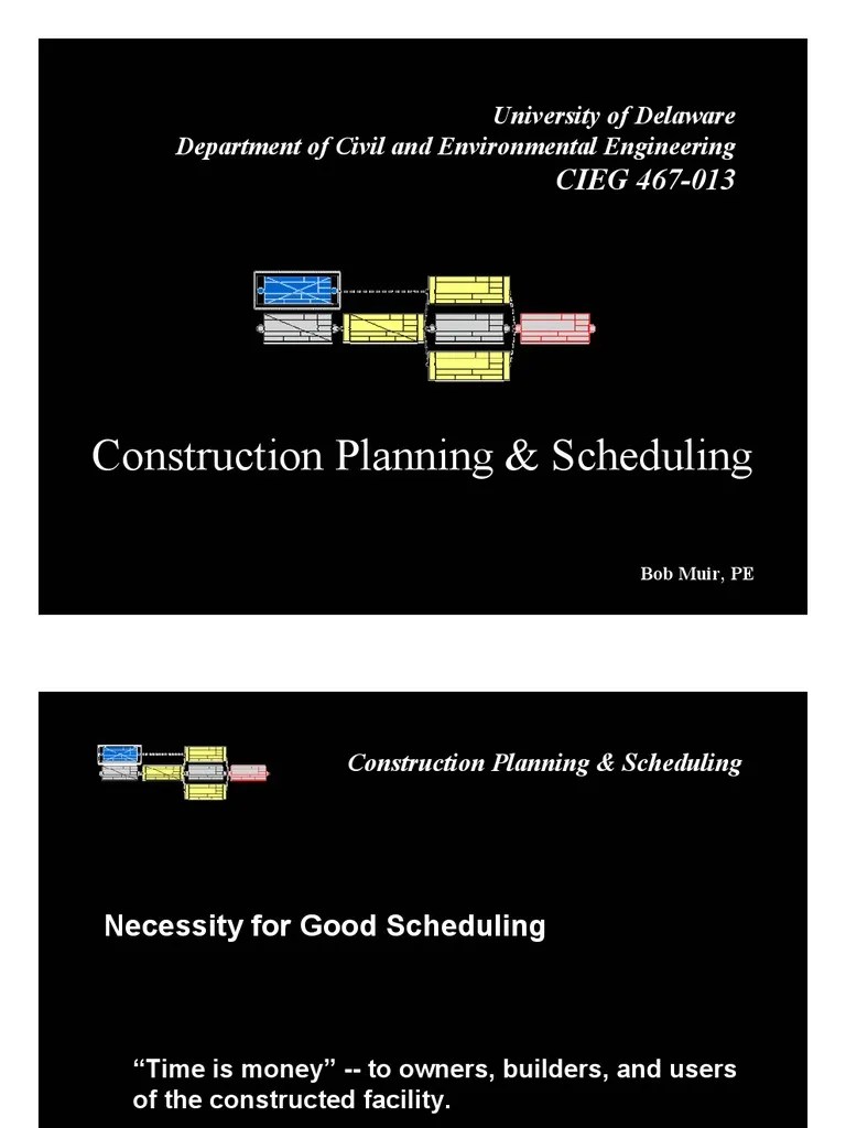 Construction Planning and Scheduling PDF Business