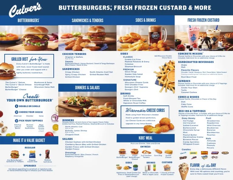 Culvers Full Menu PDF Coleslaw Salad