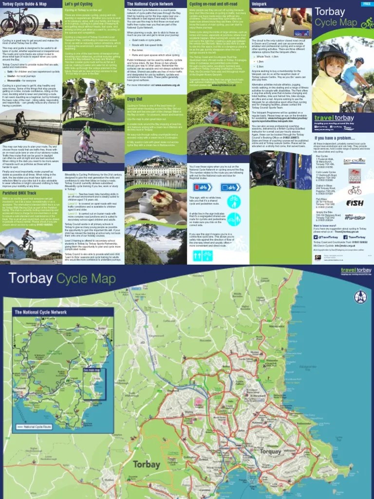 Torbay Cycle Map New PDF Cycling Infrastructure Aerobic Exercise