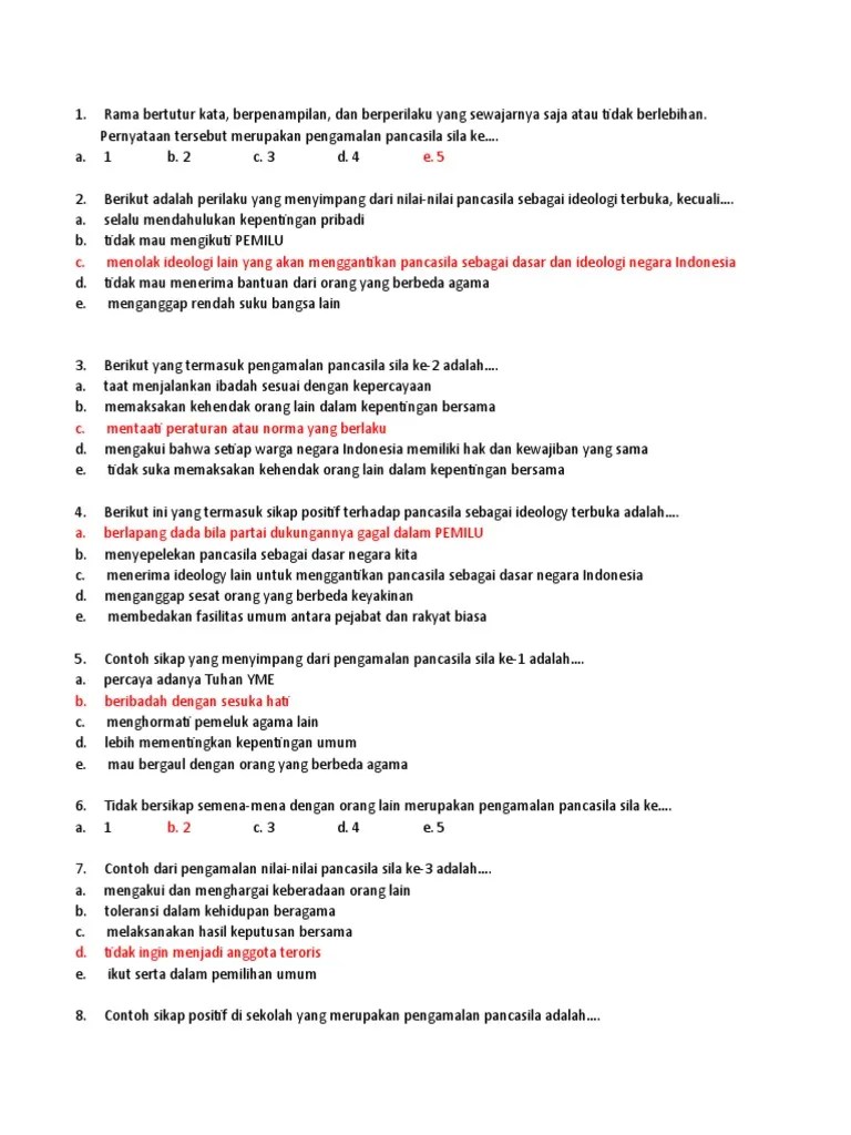 soal pancasila | PDF