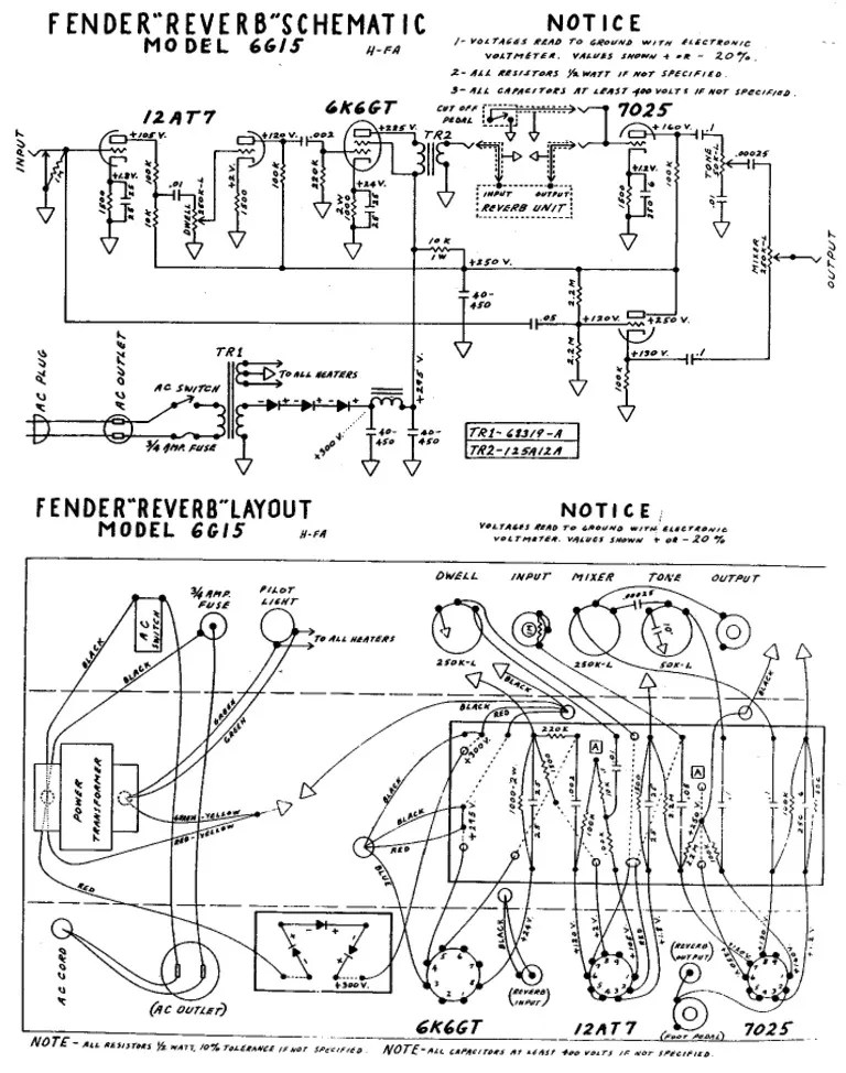 6G15 Tube Reverb Schematic | PDF
