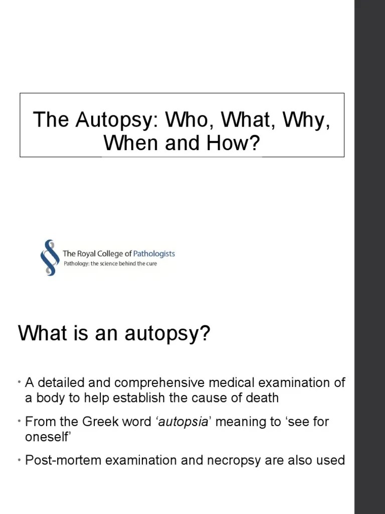 Understanding Autopsies Purpose and Process PDF Autopsy Pathology
