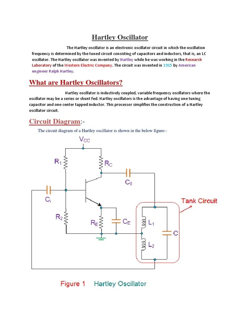 Hartley Oscillator PDF Inductor Electronic Oscillator