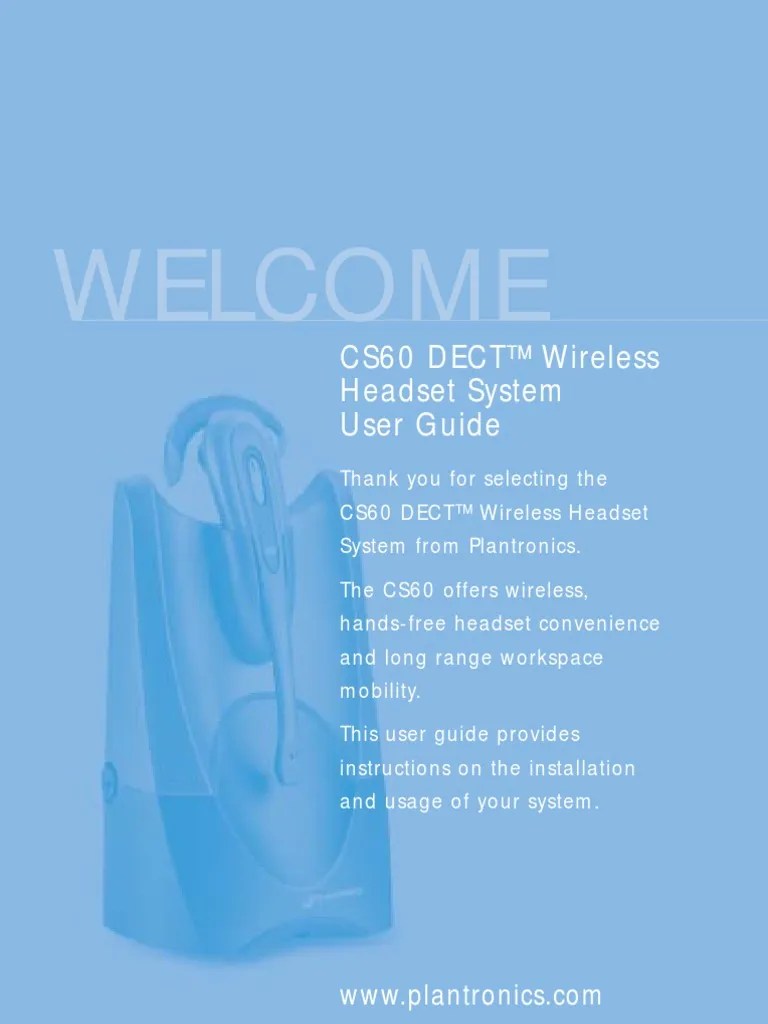 Plantronics CS60 User Manual | PDF | Telephone | Electricity