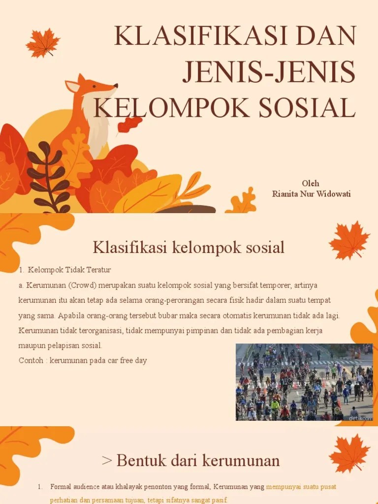 Klasifikasi Dan Jenis-Jenis Kelompok Sosial. | PDF