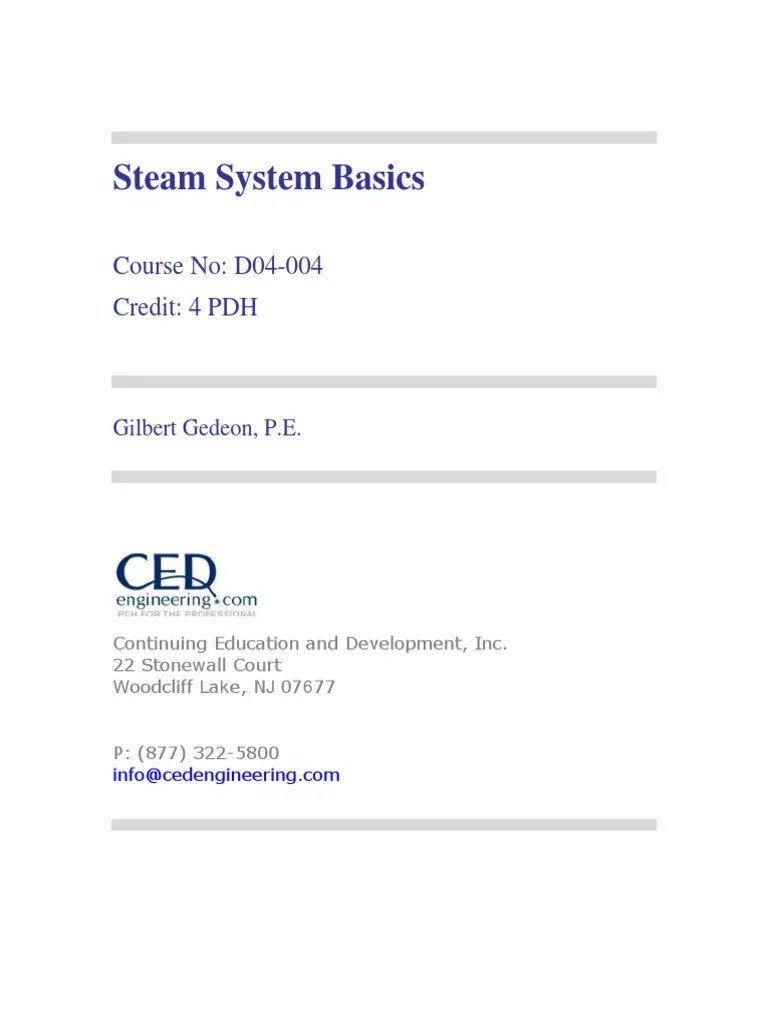 Steam System Basics Rev.1R1CED PDF Boiler Steam
