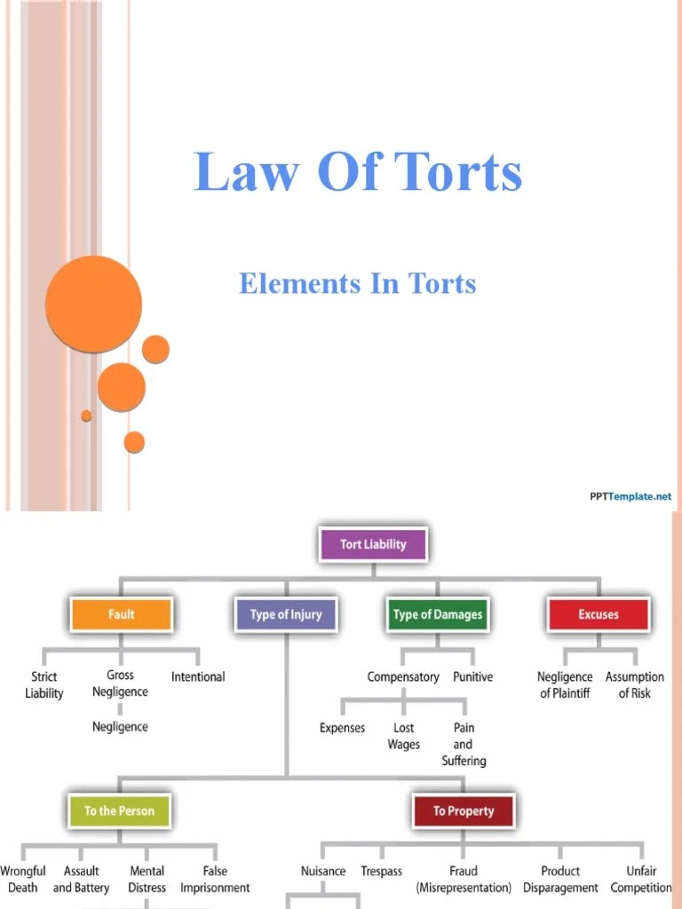 Elements of Tort PDF Damages Defamation