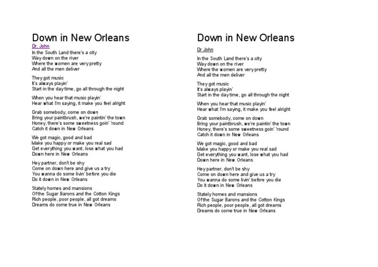 Down in New Orleans PDF