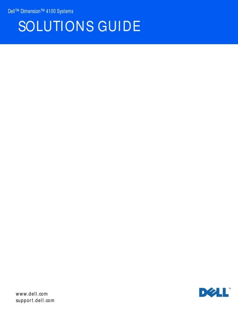 Dell Dimension 4100 Service Manual | PDF | Usb | Device Driver