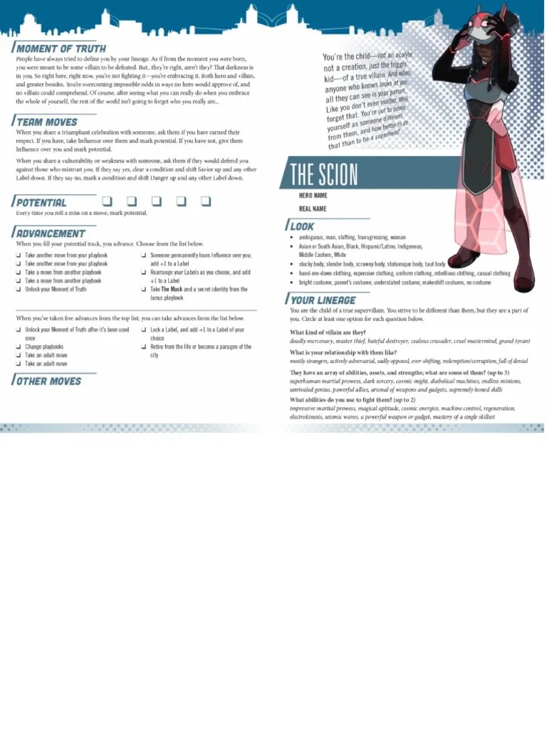 MASKS Unbound Playbooks Scion PDF