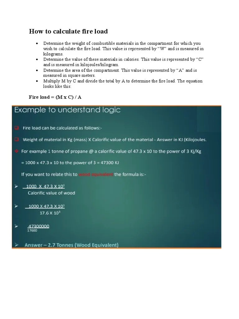 Fire Load Calculation PDF