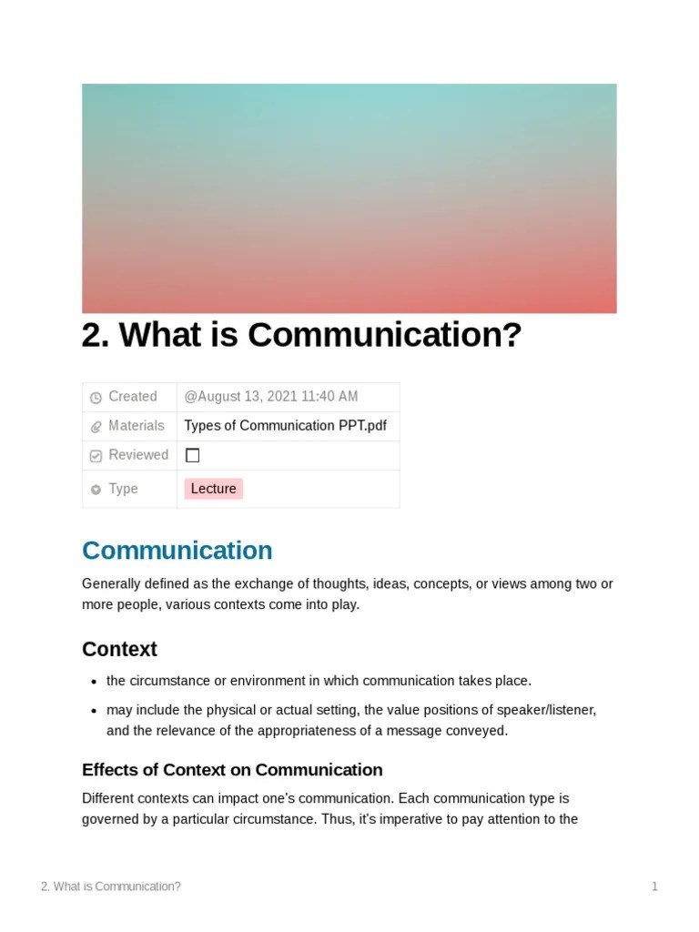 What Is Communication PDF Communication Interpersonal Communication