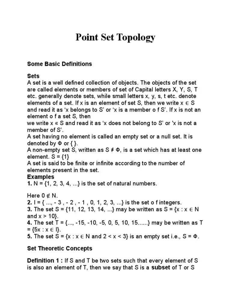 3.point Set Topology PDF Set (Mathematics) Abstract Algebra