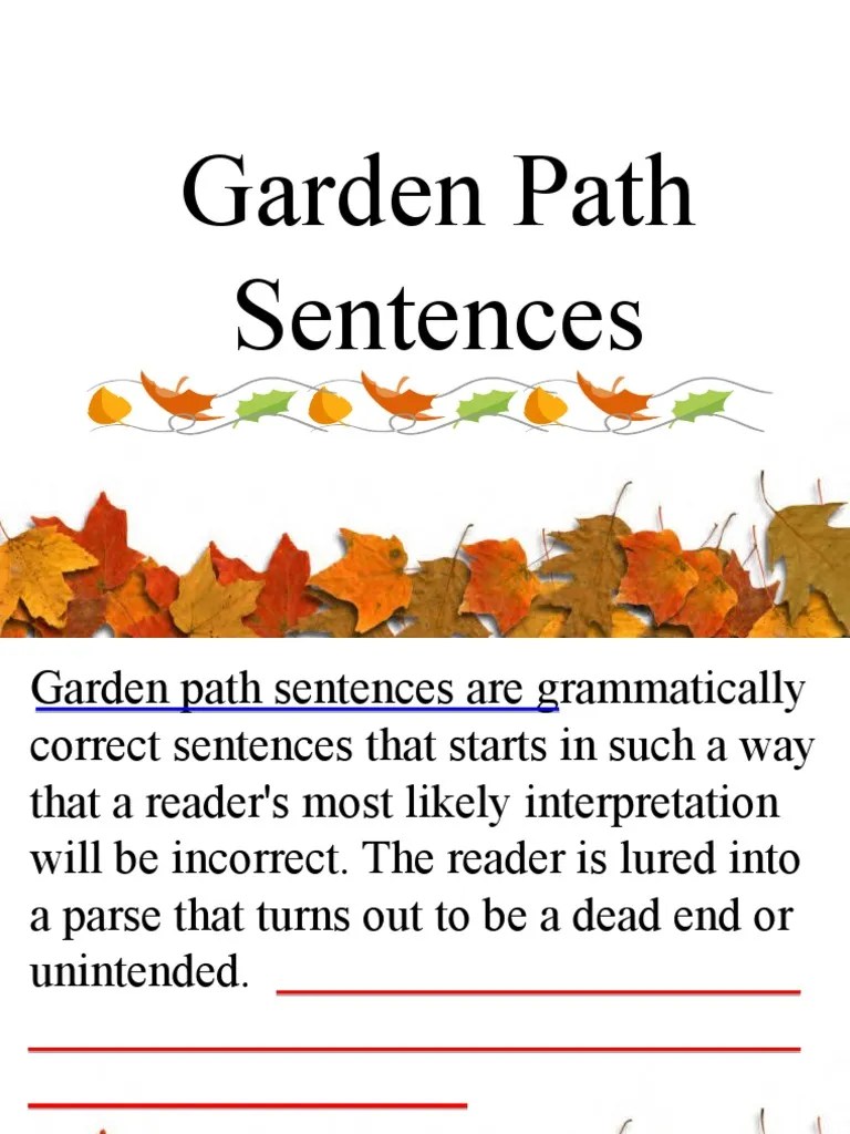 Garden Path Sentences PDF