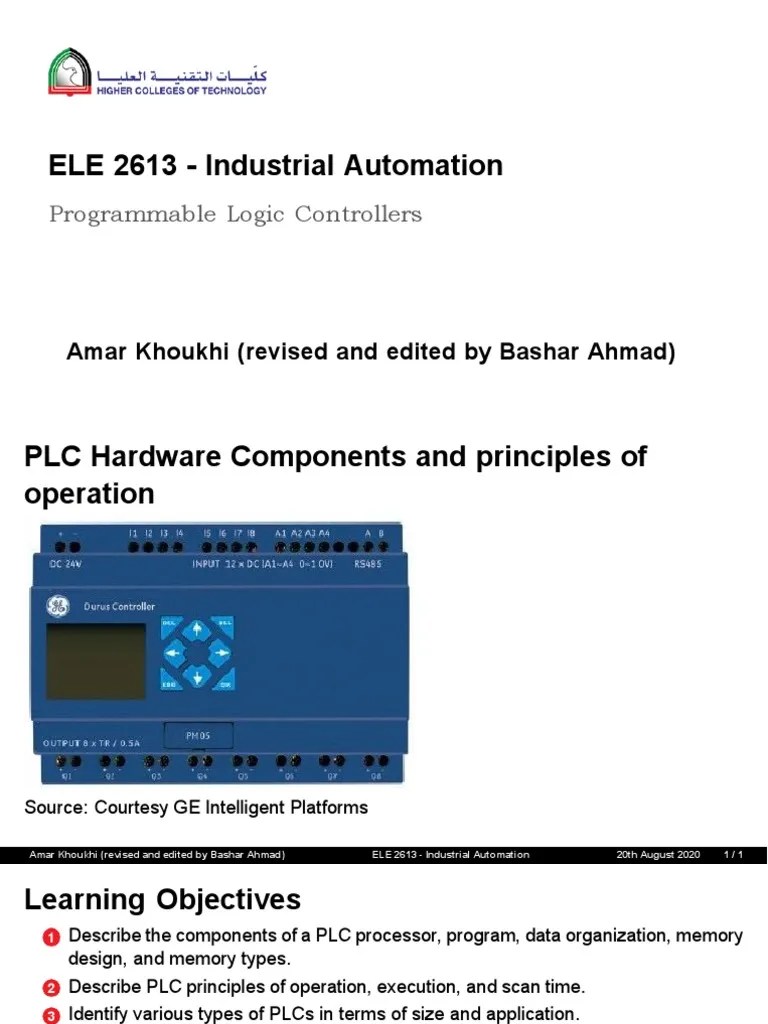 2 LO1 PLC Hardware Components and Principles of Operation PDF