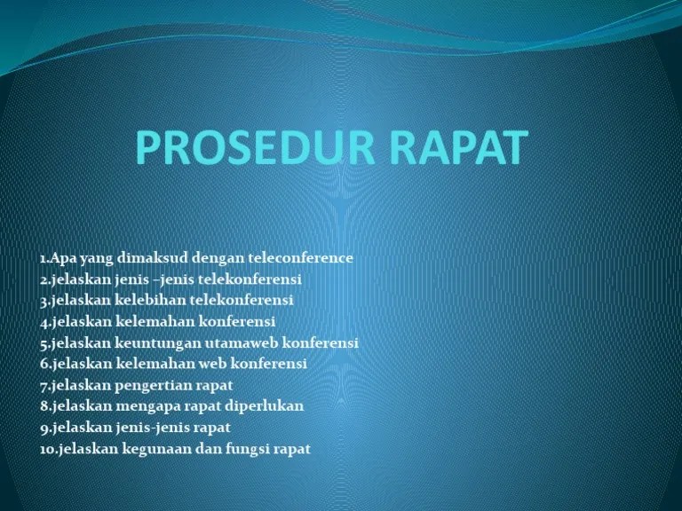 Prosedur Rapat@Sa&rsquo;Ain | PDF