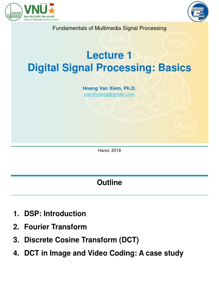 Lecture 1. Digital Signal Processing Basics PDF Digital Signal