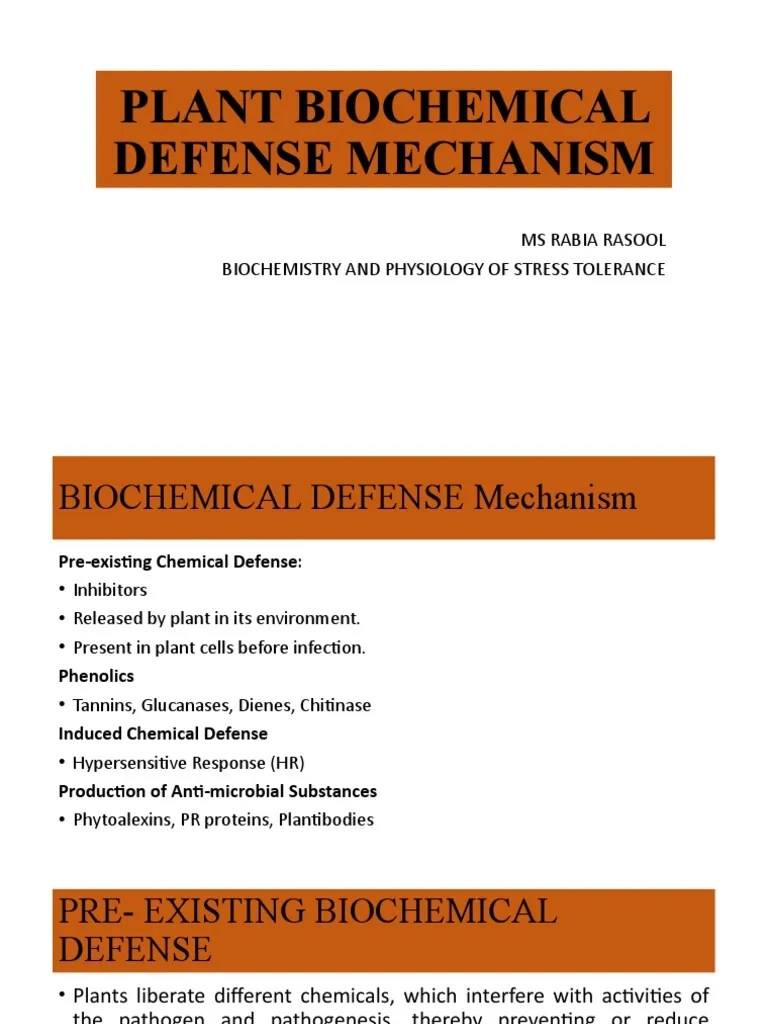 Plant Biochemical Defense Mechanism PDF Pathogen Metabolic Pathway