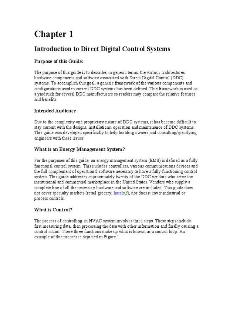 Introduction To Direct Digital Control Systems: Purpose of This Guide
